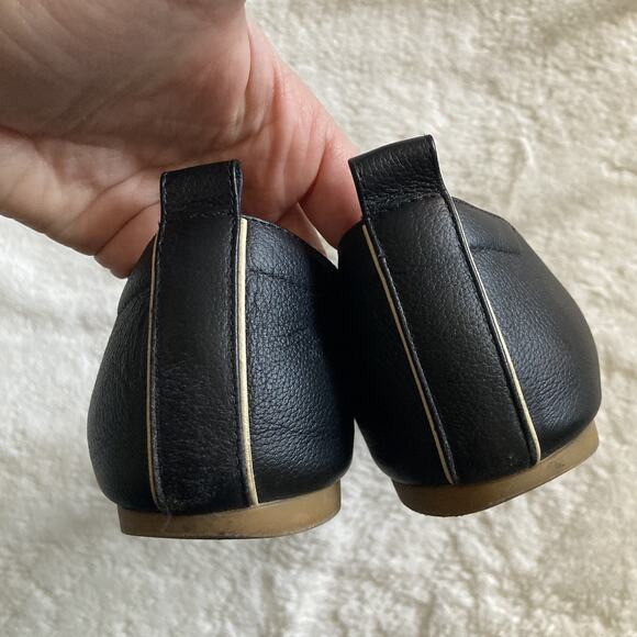 Everlane The Day Glove Slip On Tan Leather Ballet Flats US 10.5 Black round toe - Picture 8 of 16